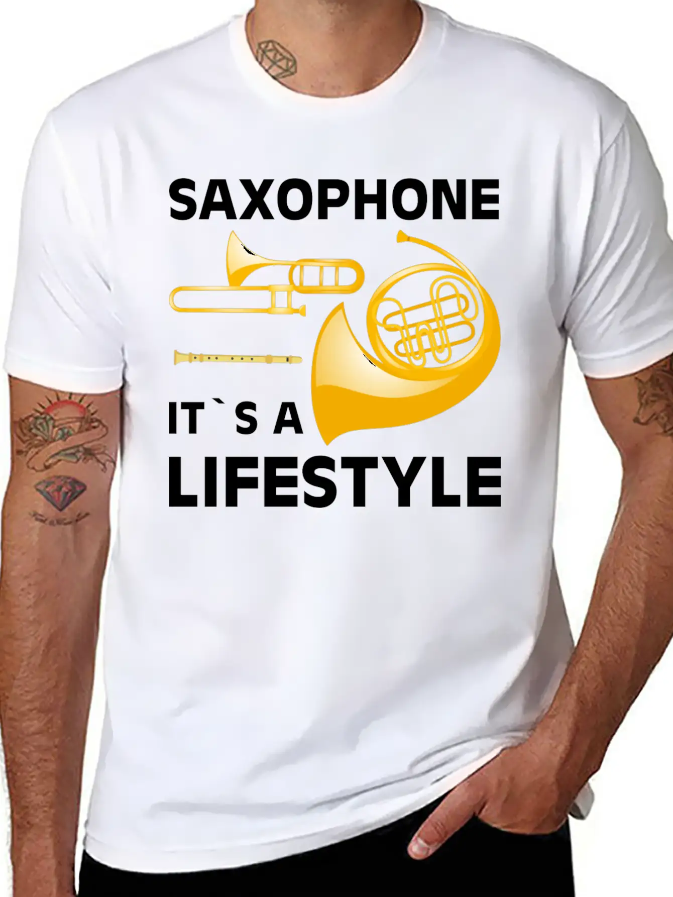 Saxophone Its A Lifestyle I Saxophone Basic Graphic T-Shirt – Daily Comfort In Soft Cotton