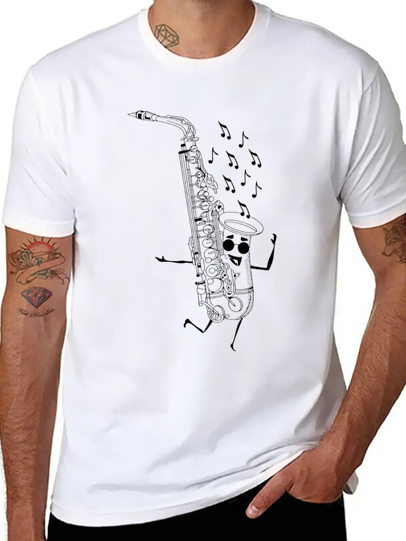Saxophone Male Saxophone Player Funny Saxophonist Unisex Casual T-Shirt – Clean Design For Daily Comfort
