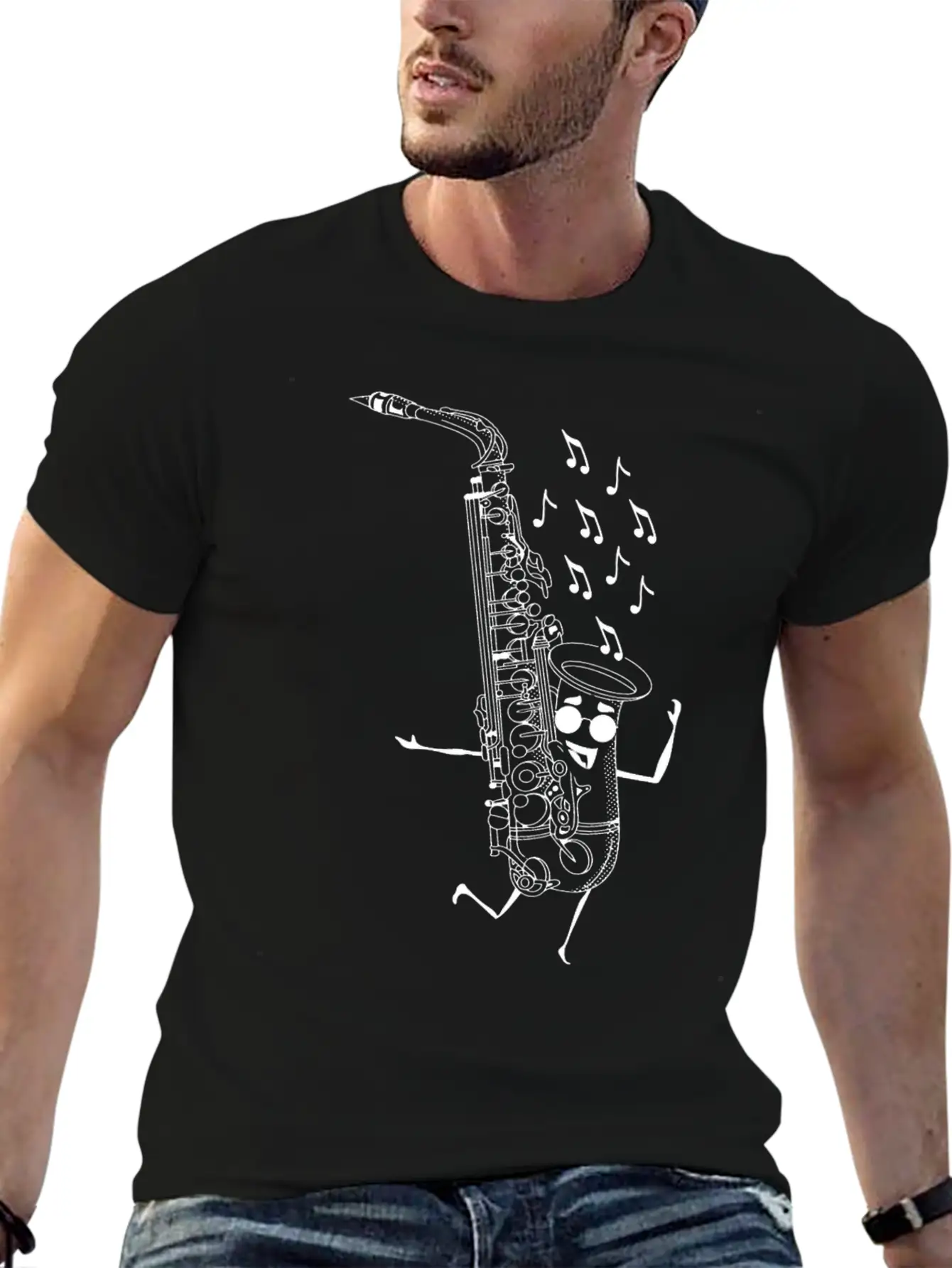 Saxophone Male Saxophone Player Funny Saxophonist Unisex Casual T-Shirt – Clean Design For Daily Comfort