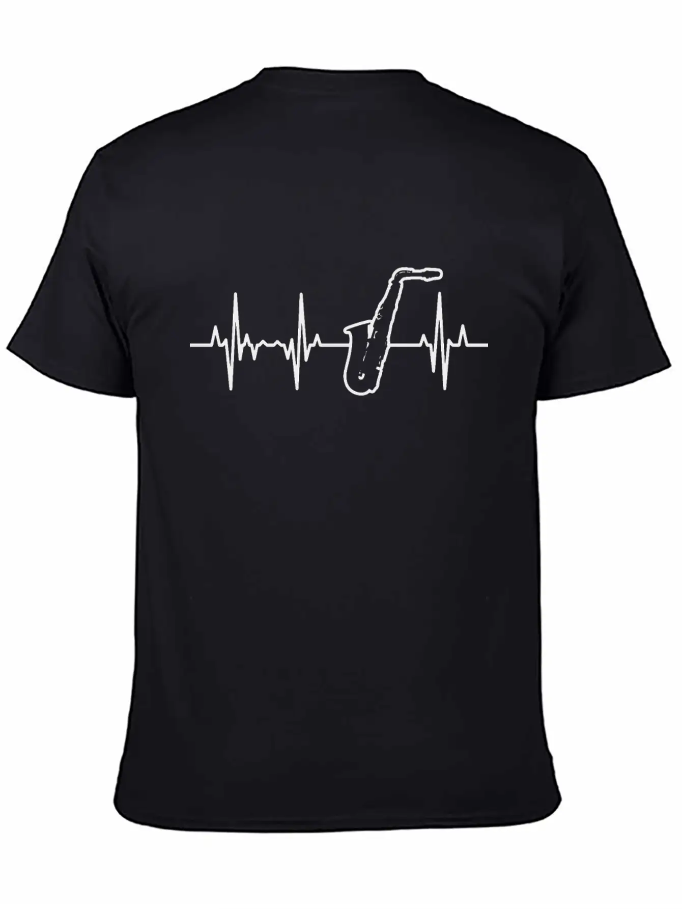 Saxophone Pulse Line Unisex Short Sleeve Soft Cotton T-Shirt – Casual Everyday Wear
