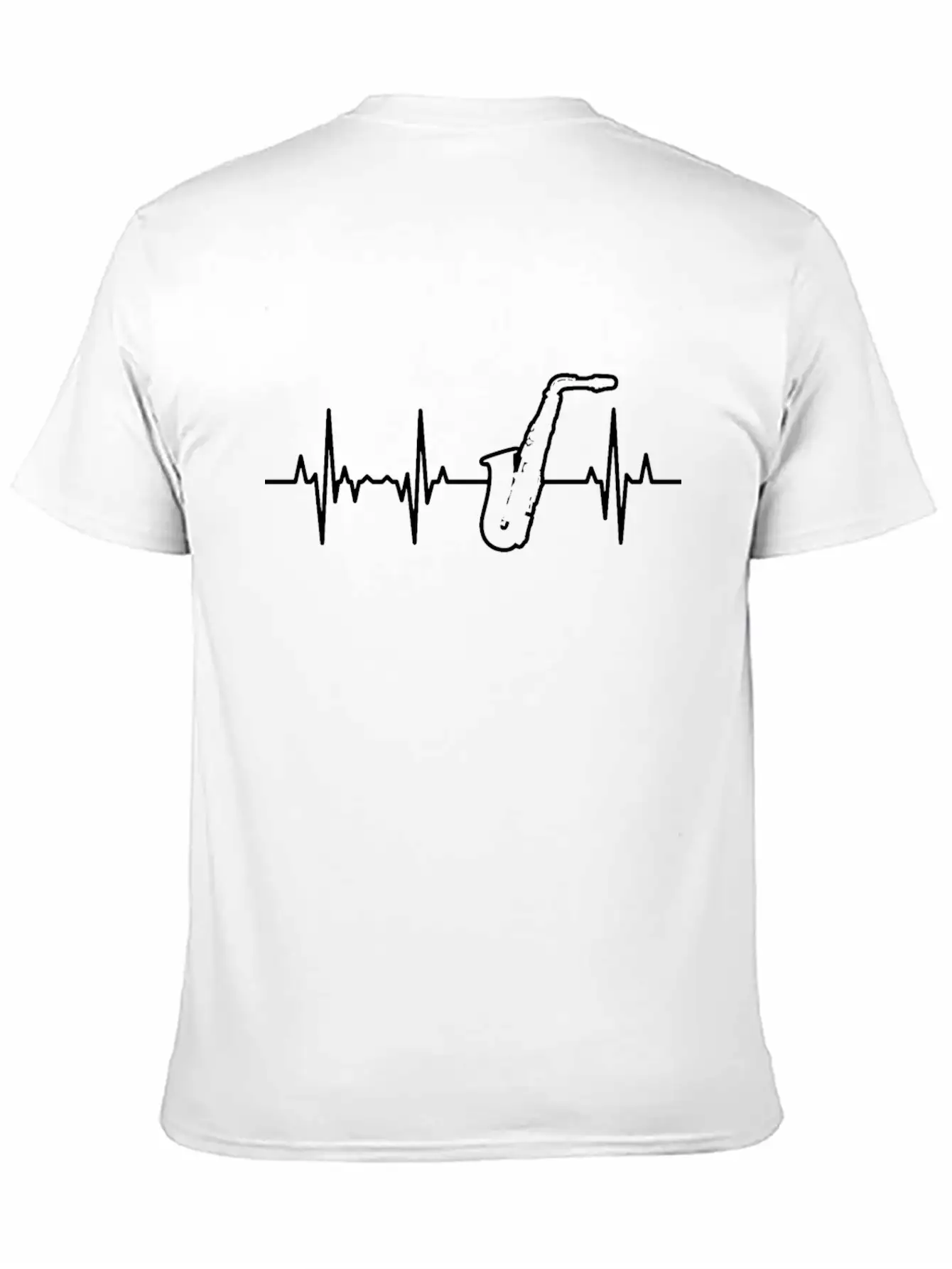 Saxophone Pulse Line Unisex Short Sleeve Soft Cotton T-Shirt – Casual Everyday Wear