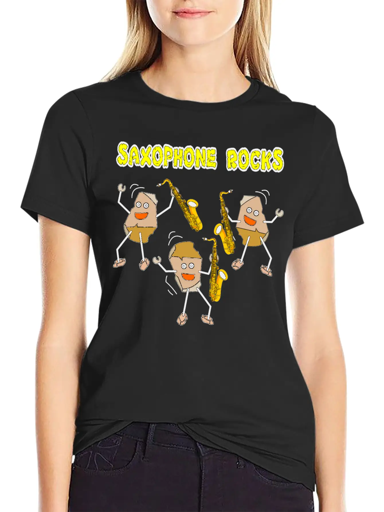 Saxophone Rocks Comfortable Minimalist Graphic Tee – Summer Style Essential