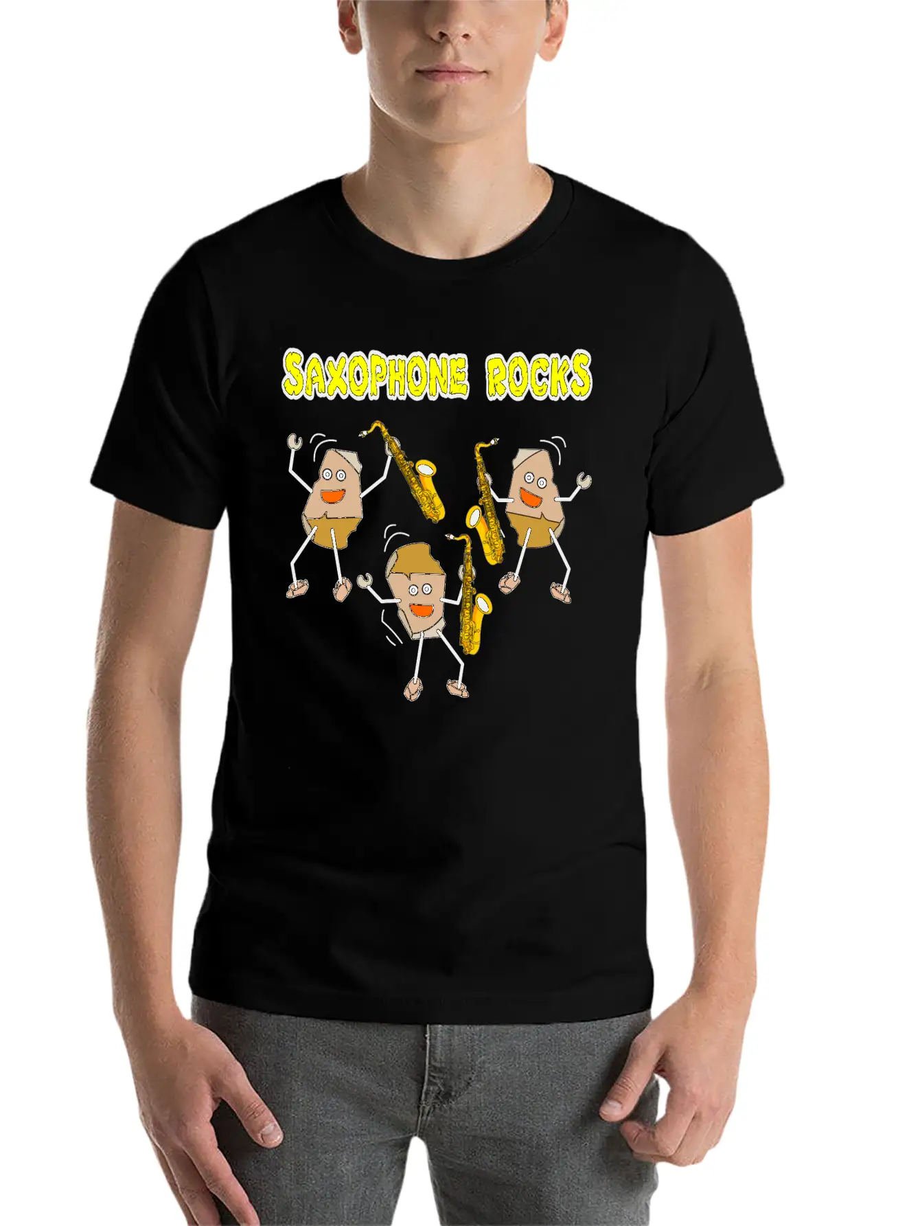 Saxophone Rocks Comfortable Minimalist Graphic Tee – Summer Style Essential