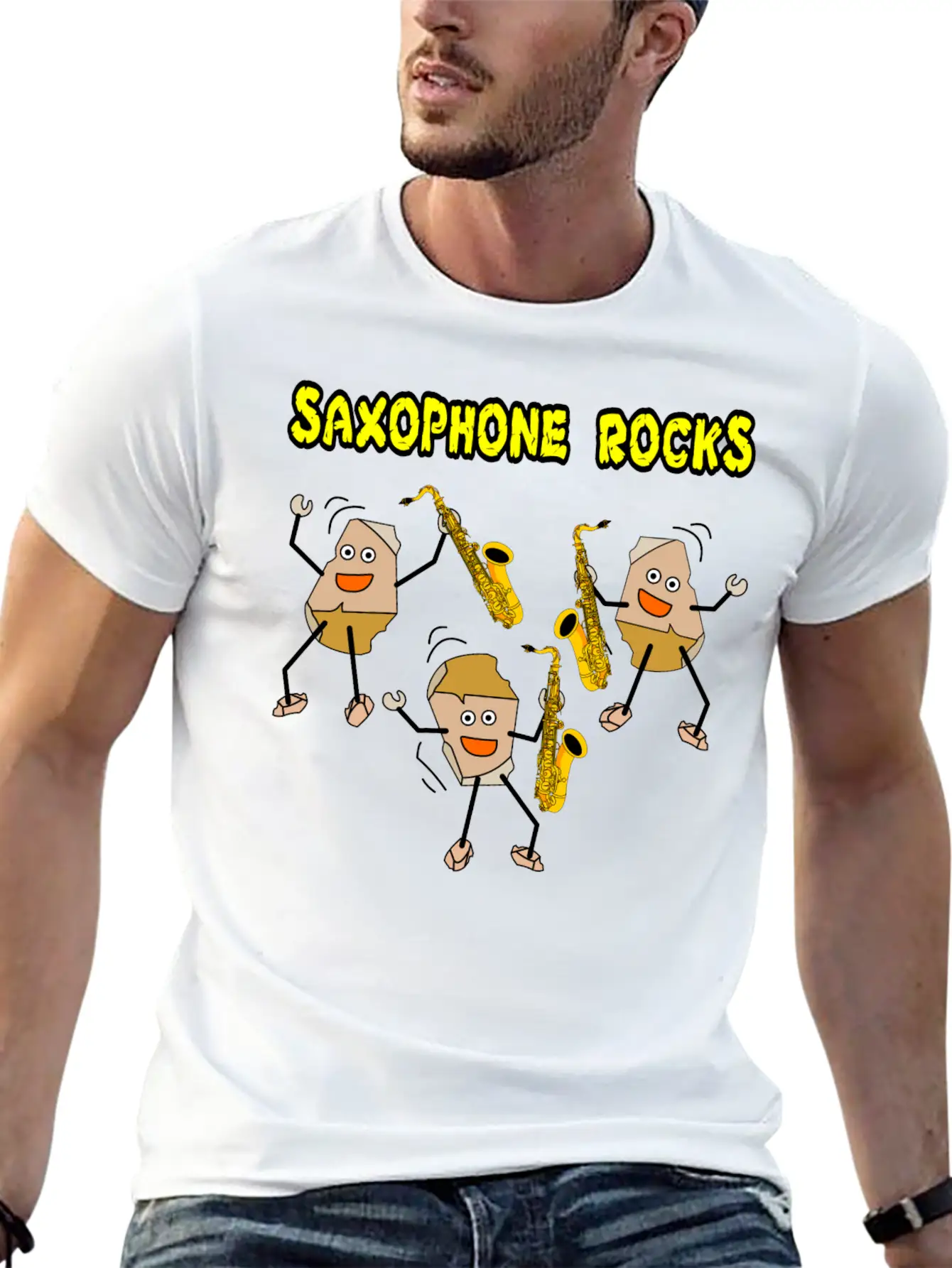 Saxophone Rocks Comfortable Minimalist Graphic Tee – Summer Style Essential