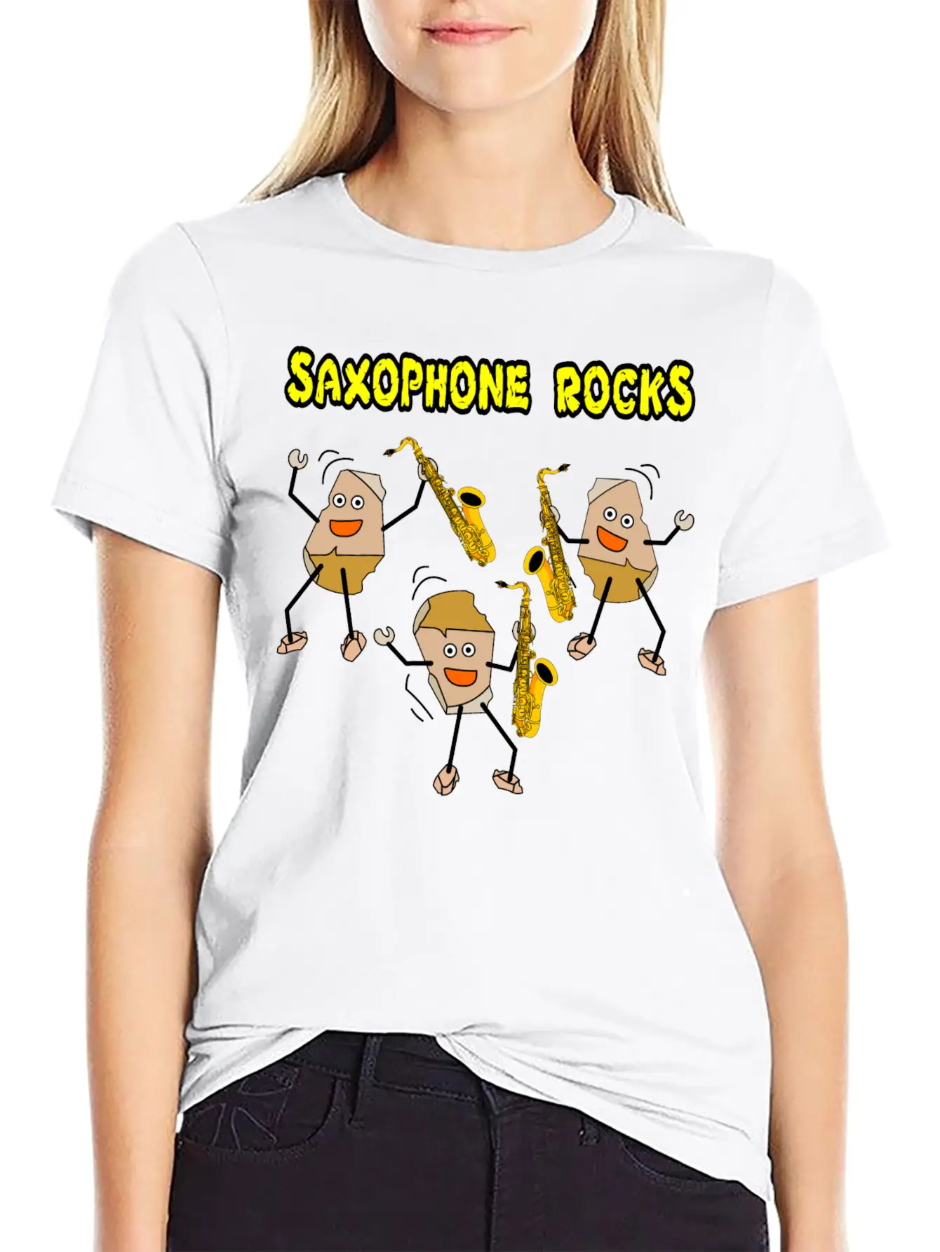 Saxophone Rocks Comfortable Minimalist Graphic Tee – Summer Style Essential