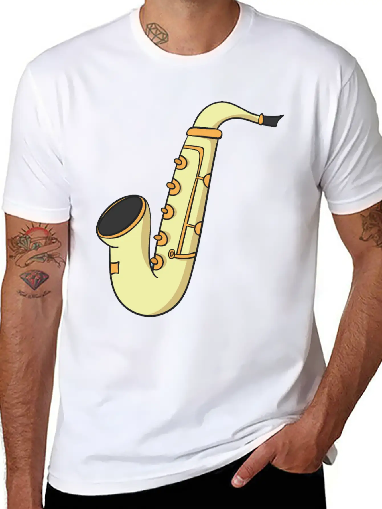 Saxophone Stylish Everyday T-Shirt – Unisex Basic Cotton Tee
