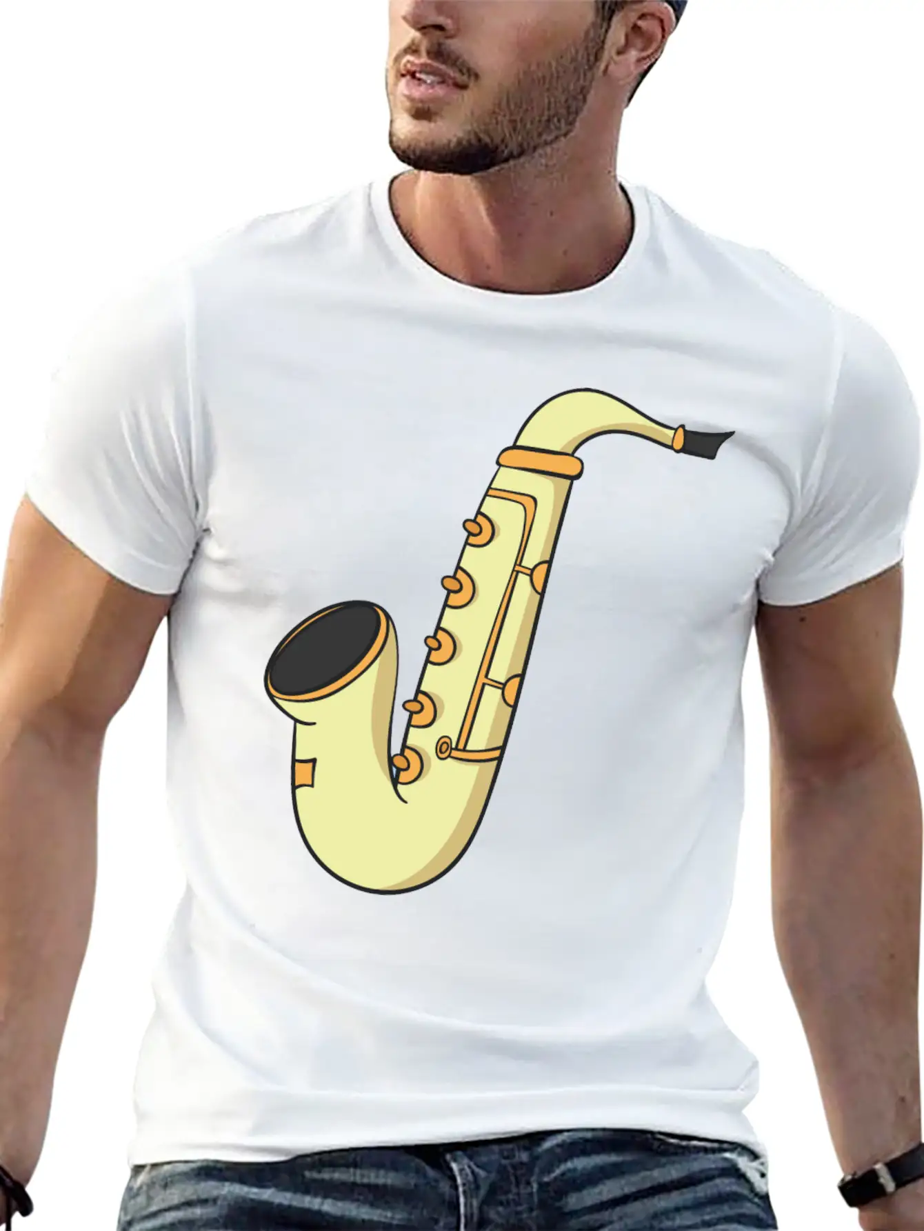 Saxophone Stylish Everyday T-Shirt – Unisex Basic Cotton Tee