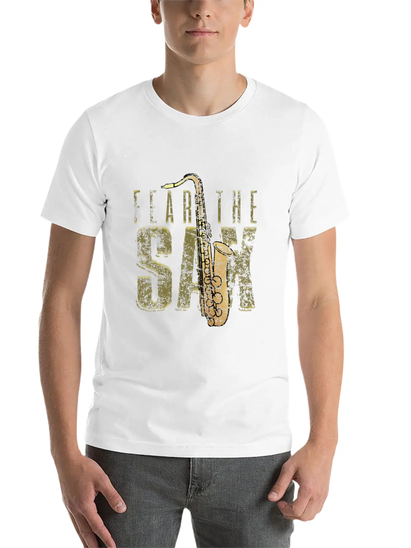 Saxophone Unisex Short Sleeve Soft Cotton T-Shirt – Casual Everyday Wear