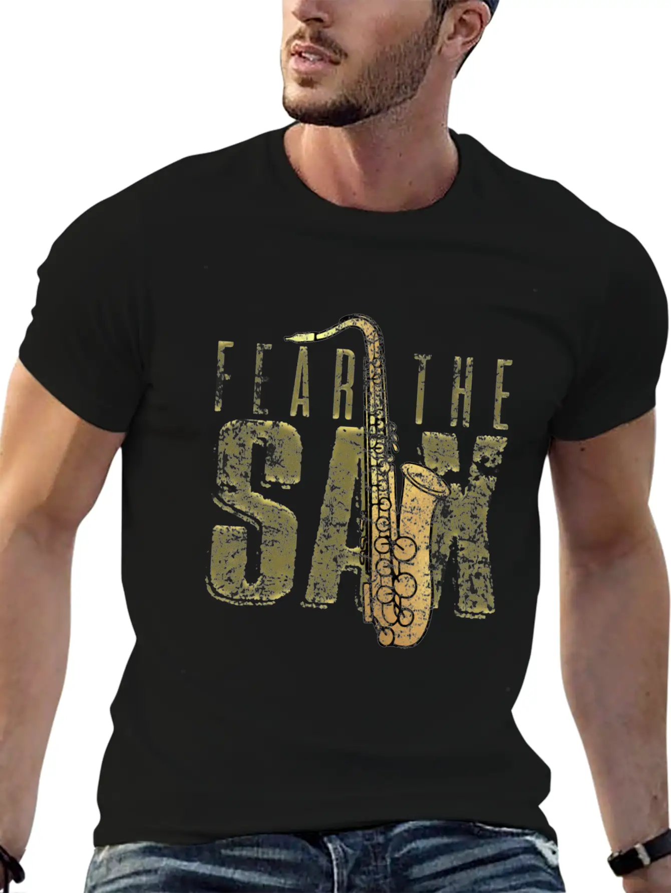 Saxophone Unisex Short Sleeve Soft Cotton T-Shirt – Casual Everyday Wear
