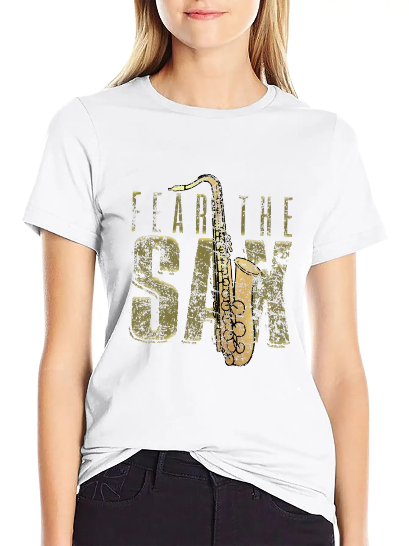 Saxophone Unisex Short Sleeve Soft Cotton T-Shirt – Casual Everyday Wear
