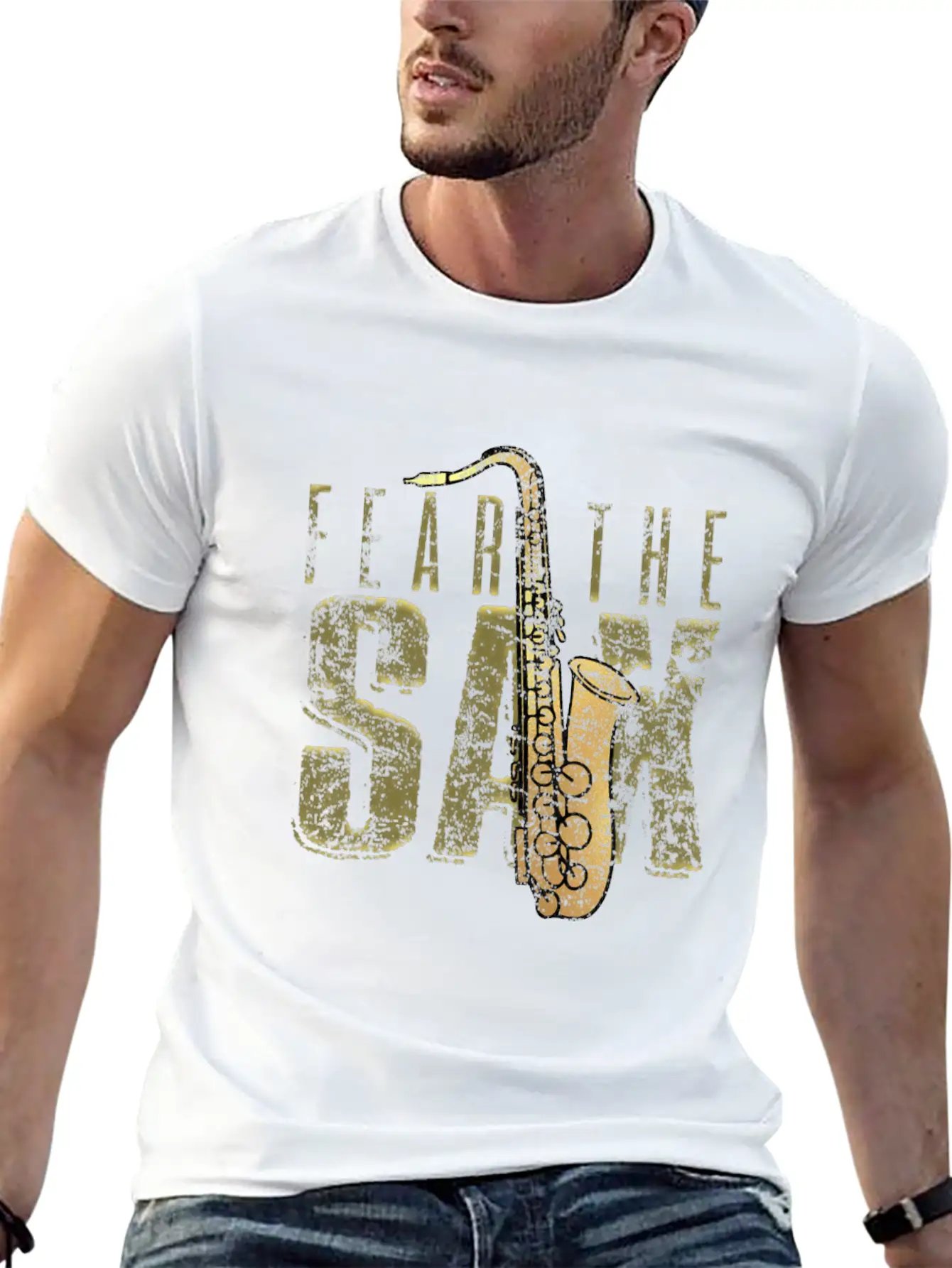 Saxophone Unisex Short Sleeve Soft Cotton T-Shirt – Casual Everyday Wear