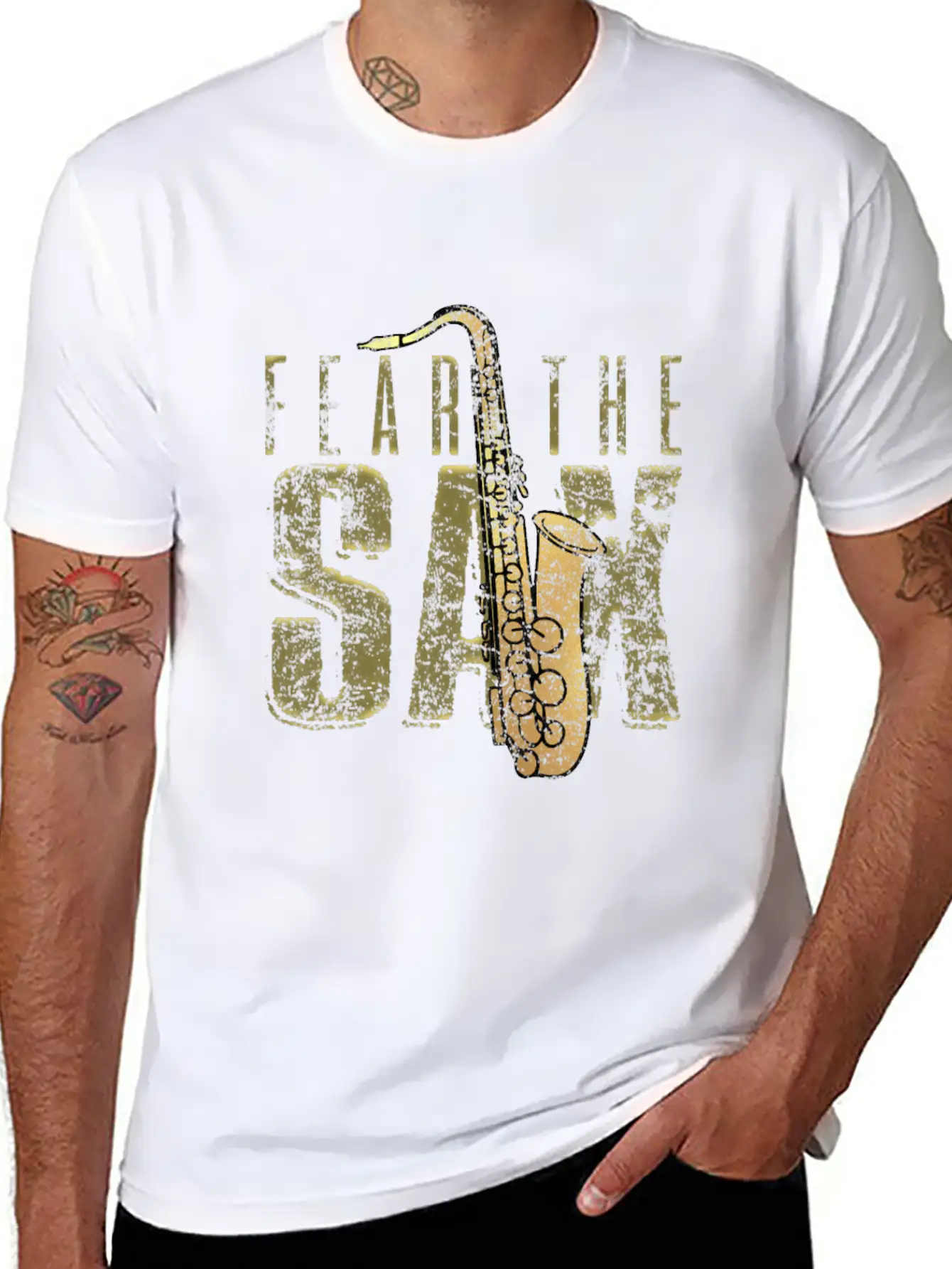 Saxophone Unisex Short Sleeve Soft Cotton T-Shirt – Casual Everyday Wear