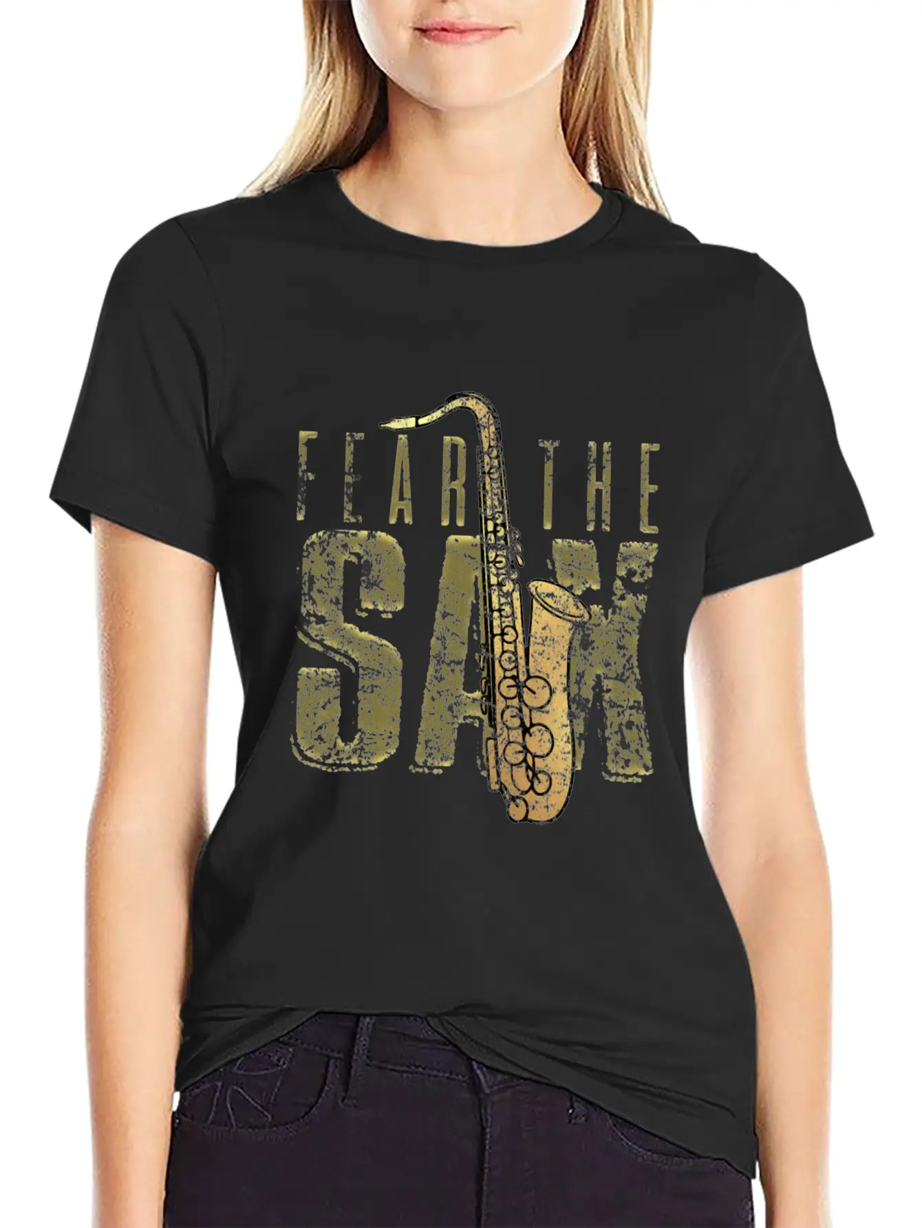 Saxophone Unisex Short Sleeve Soft Cotton T-Shirt – Casual Everyday Wear