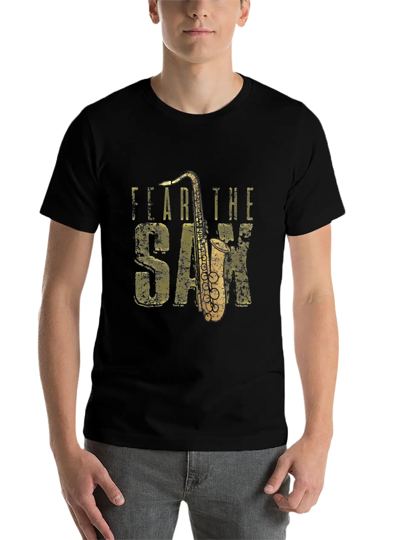 Saxophone Unisex Short Sleeve Soft Cotton T-Shirt – Casual Everyday Wear