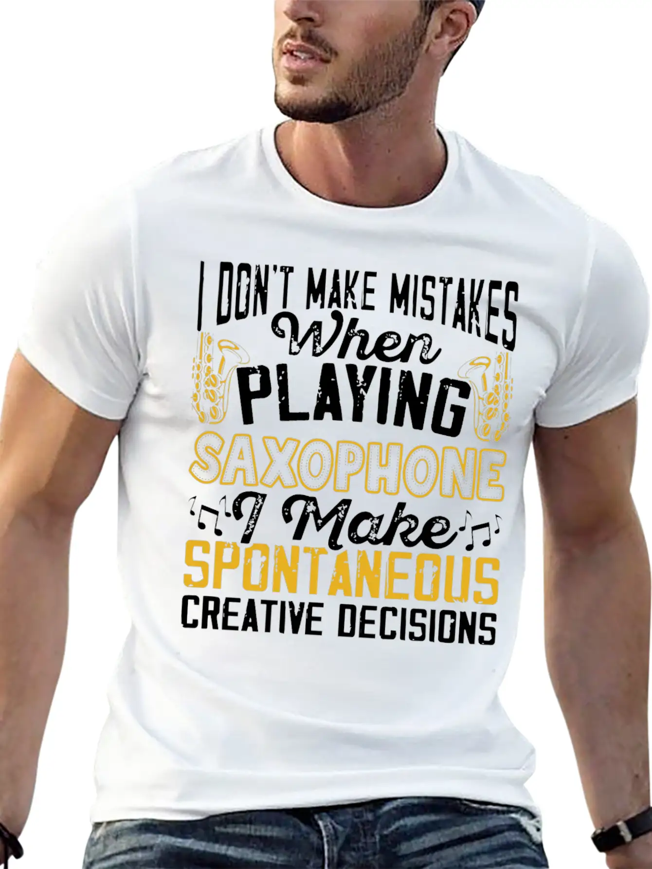 Saxophonist, Sax, Sound, Smoth Jazz Stylish Everyday T-Shirt – Unisex Basic Cotton Tee