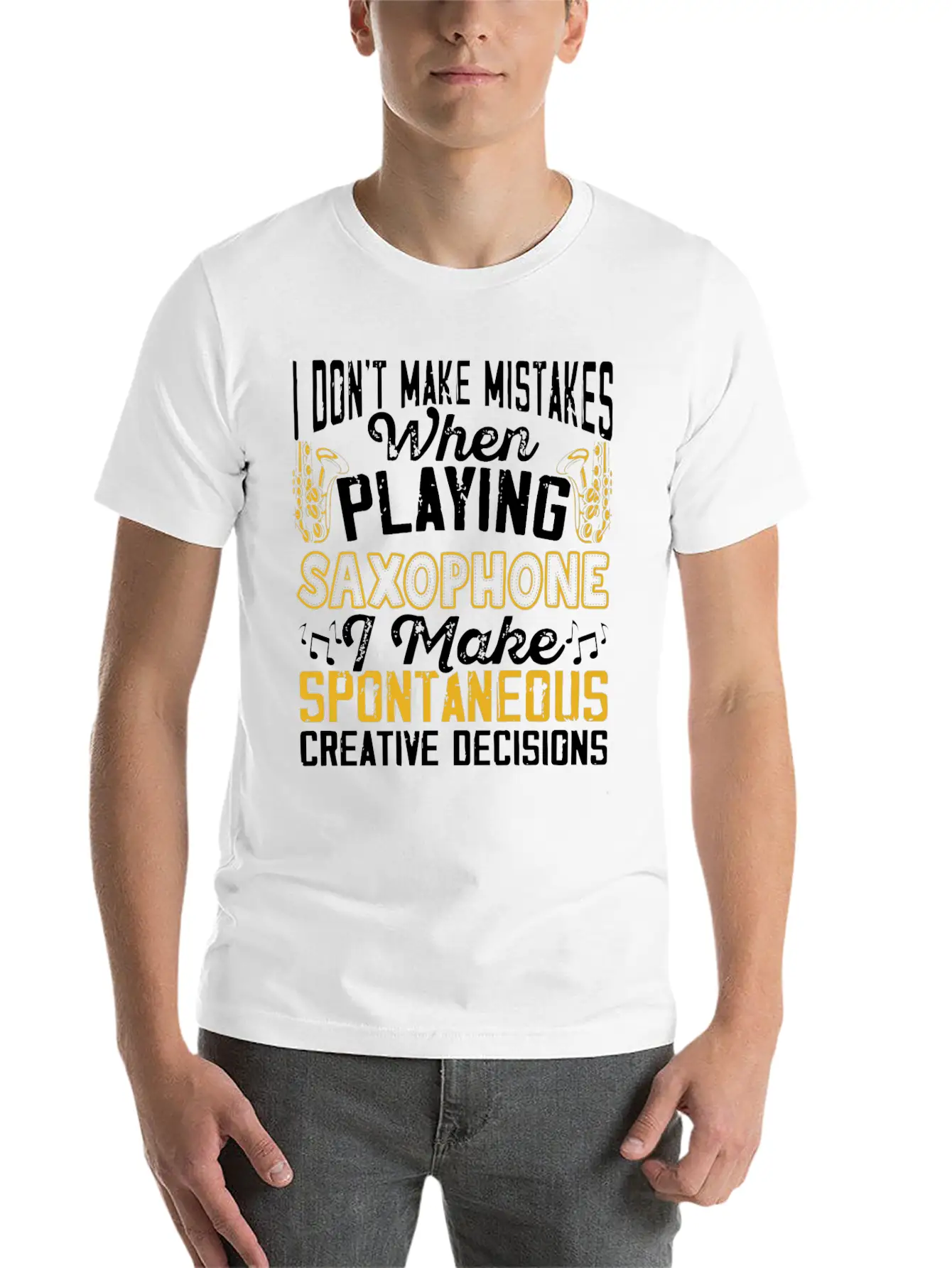 Saxophonist, Sax, Sound, Smoth Jazz Stylish Everyday T-Shirt – Unisex Basic Cotton Tee