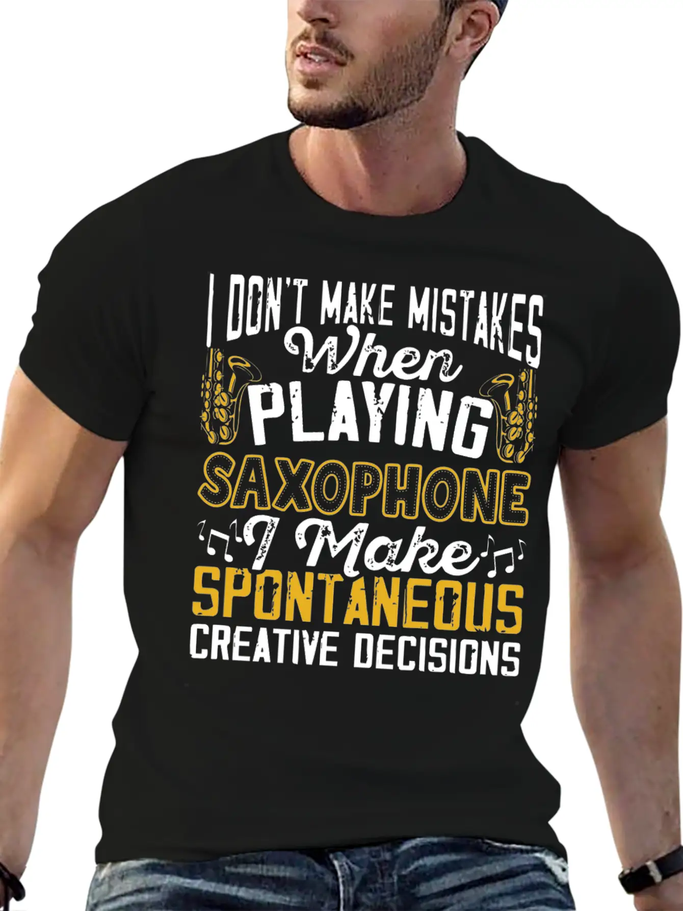 Saxophonist, Sax, Sound, Smoth Jazz Stylish Everyday T-Shirt – Unisex Basic Cotton Tee