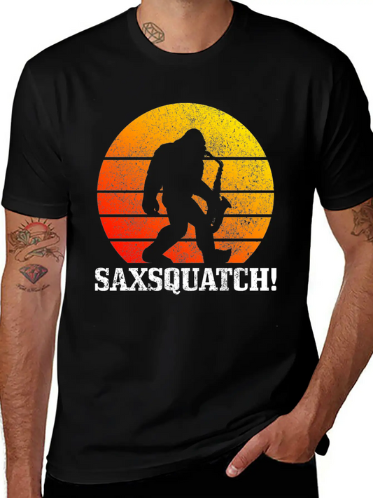 Saxsquatch Bigfoot Vintage Saxophone Player Jazz Relaxed Everyday Tee – Lightweight And Durable Cotton