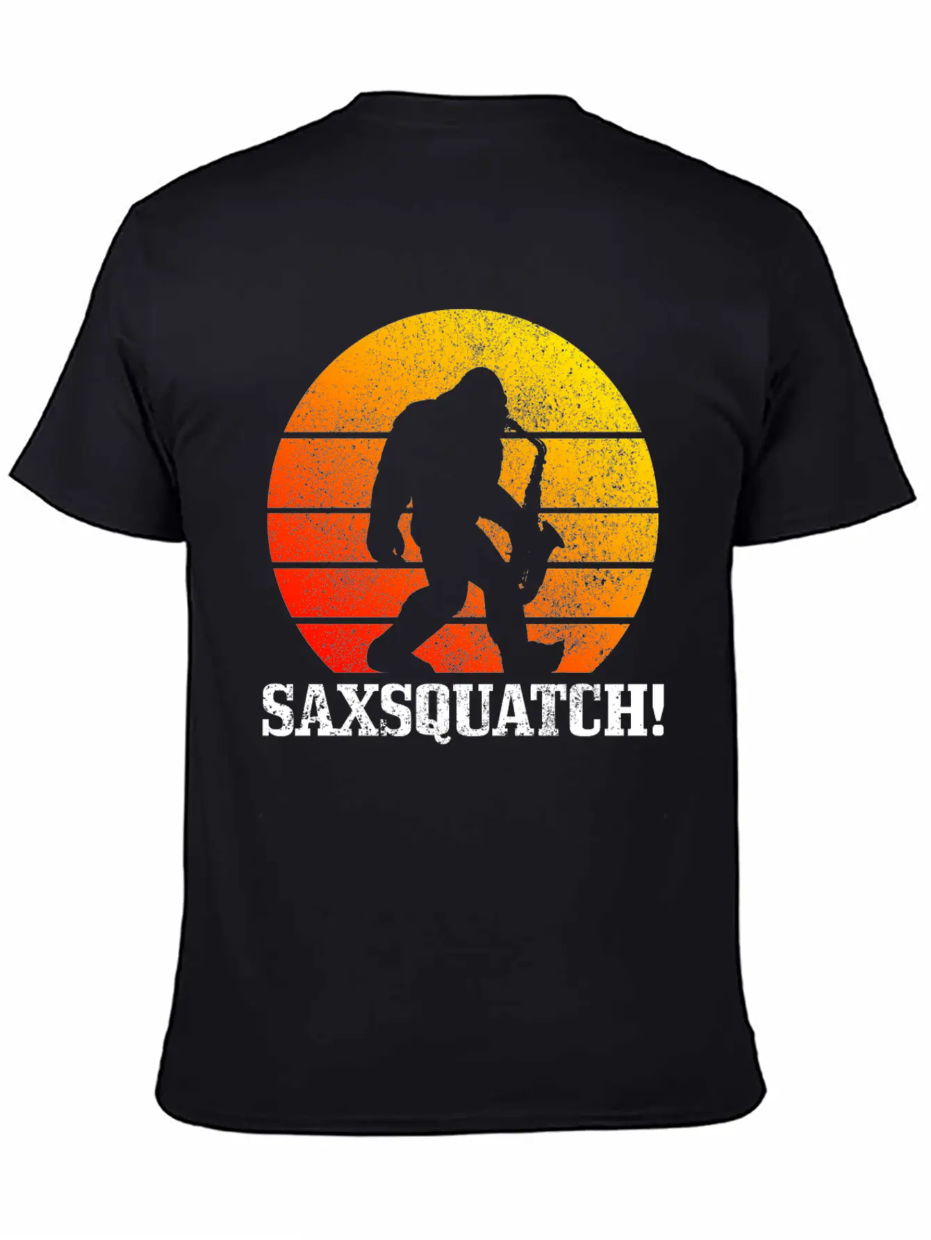 Saxsquatch Bigfoot Vintage Saxophone Player Jazz Relaxed Everyday Tee – Lightweight And Durable Cotton