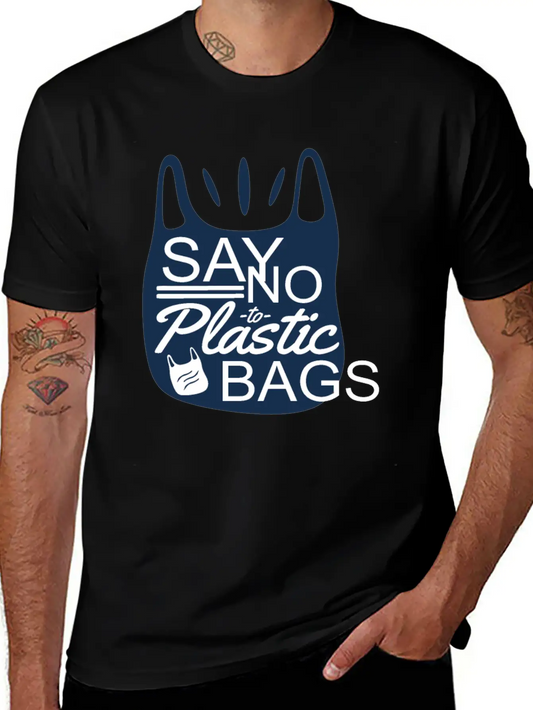 Say No To Plastic Bags Sea Protection Support Comfortable Minimalist Graphic Tee – Summer Style Essential