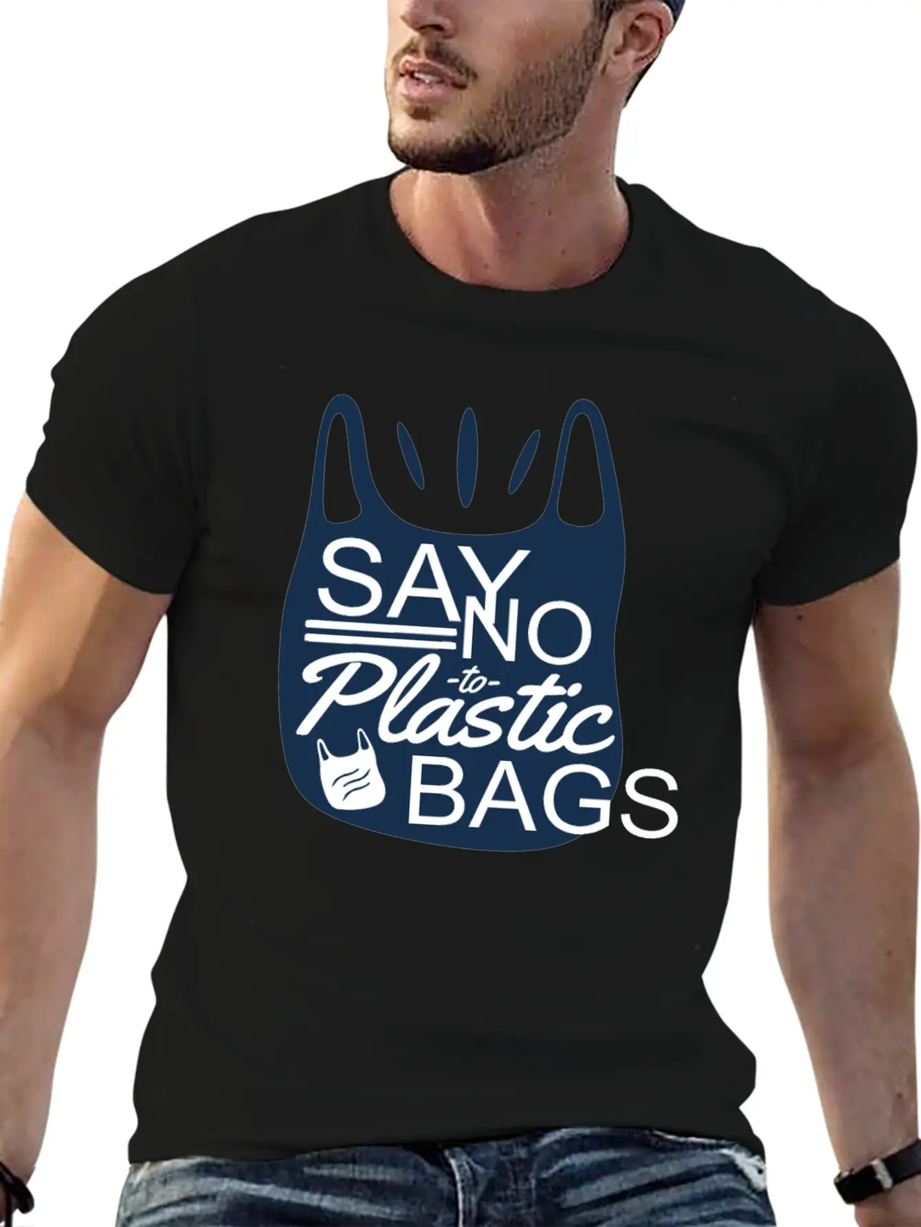 Say No To Plastic Bags Sea Protection Support Comfortable Minimalist Graphic Tee – Summer Style Essential