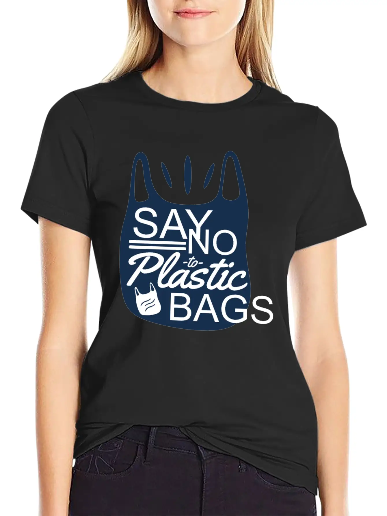 Say No To Plastic Bags Sea Protection Support Comfortable Minimalist Graphic Tee – Summer Style Essential