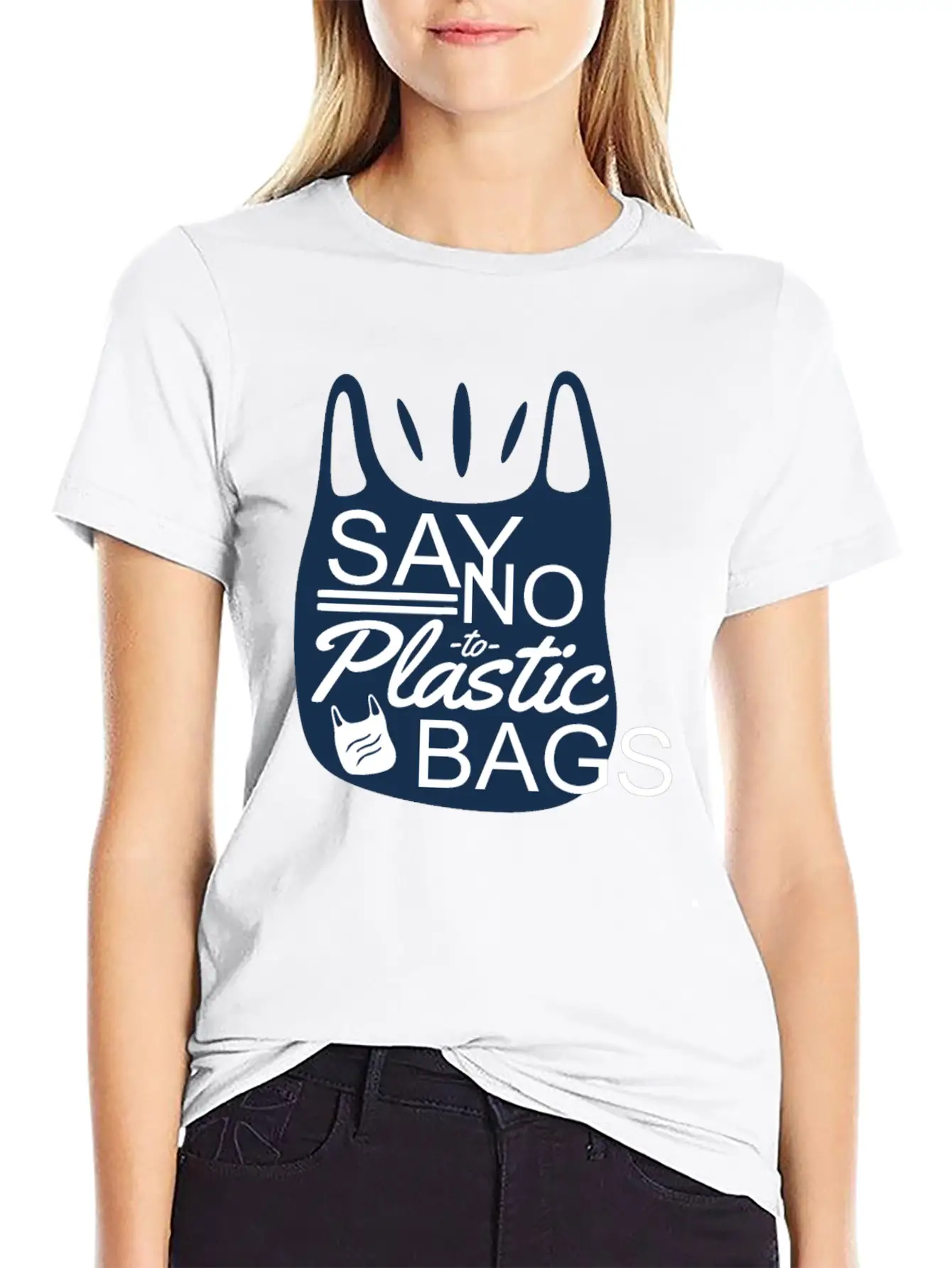 Say No To Plastic Bags Sea Protection Support Comfortable Minimalist Graphic Tee – Summer Style Essential