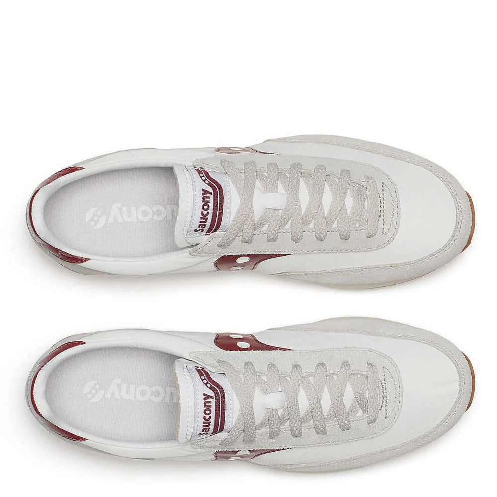 Saucony Trainer 80 in White/Maroon