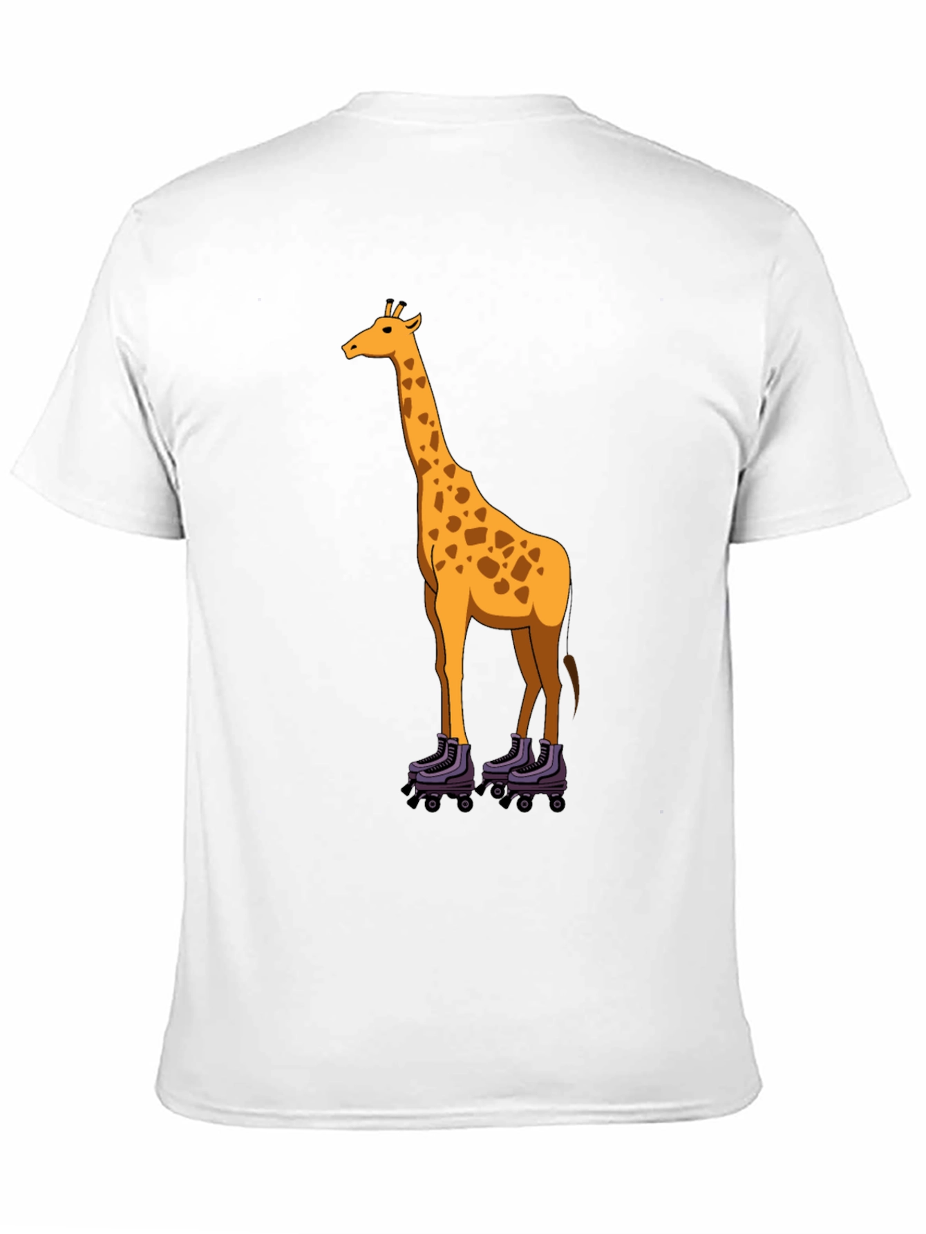 Giraffe on Roller Skates Graphic Tee - Black