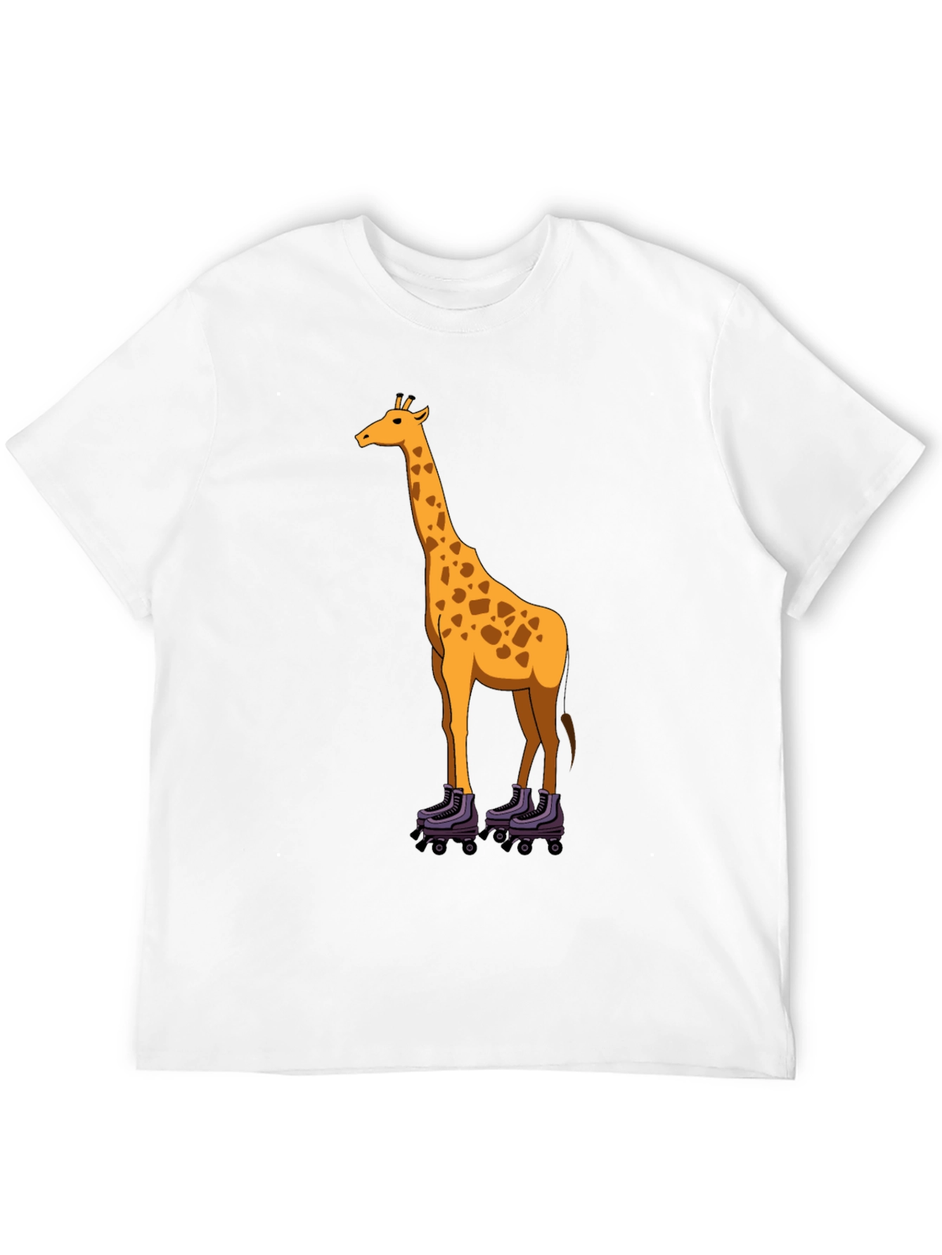 Giraffe on Roller Skates Graphic Tee - Black