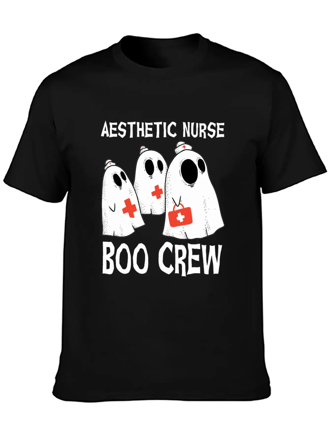 Scary Aesthetic Nurse Boo Crew Halloween Timeless Short Sleeve Tee – Comfy And Minimalist Design