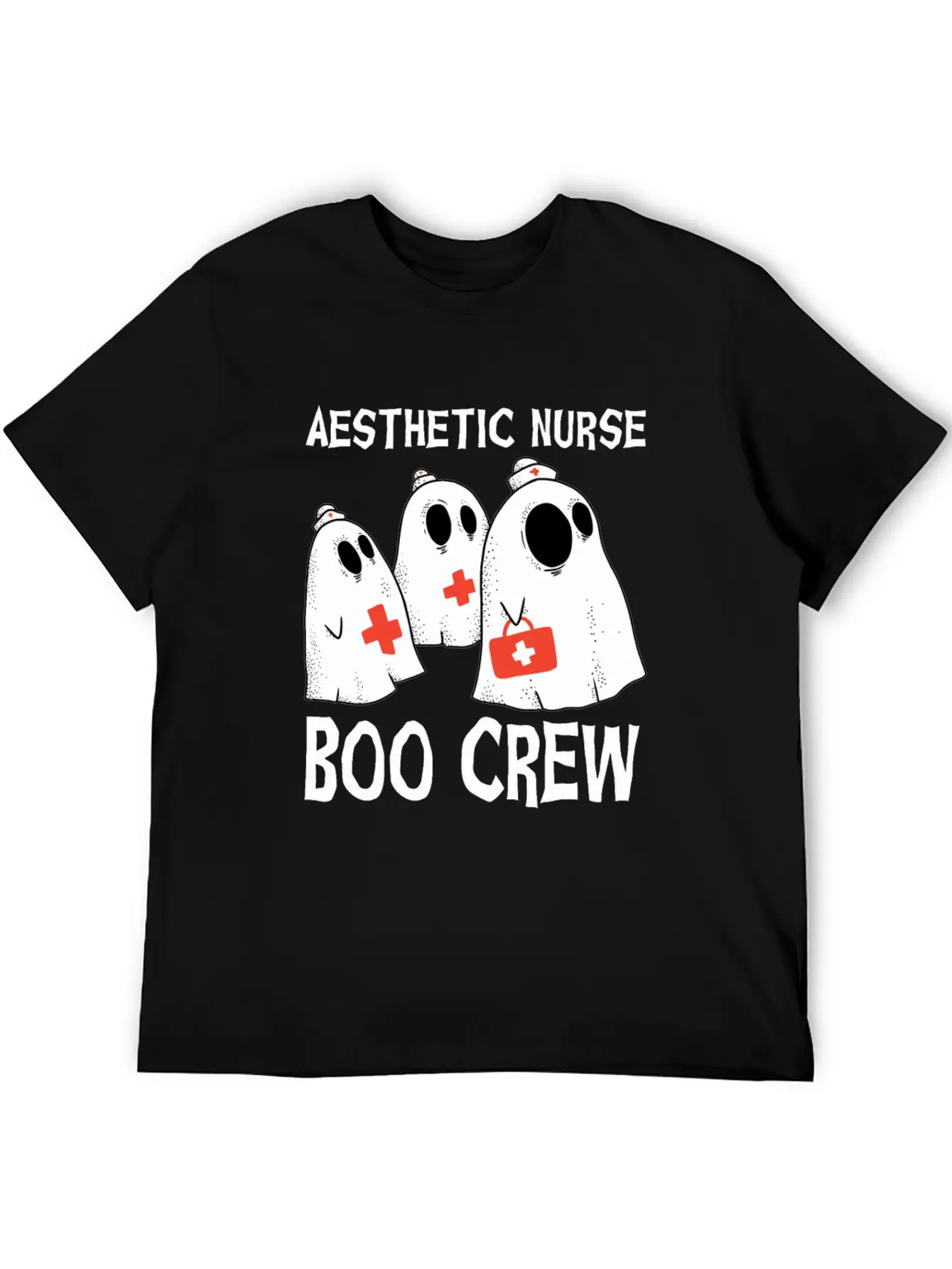 Scary Aesthetic Nurse Boo Crew Halloween Timeless Short Sleeve Tee – Comfy And Minimalist Design
