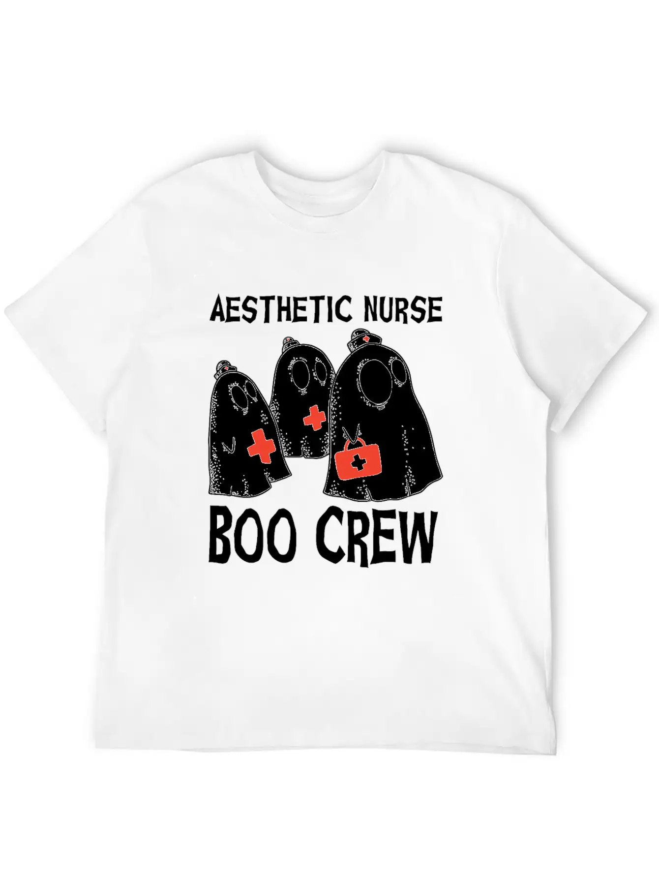 Scary Aesthetic Nurse Boo Crew Halloween Timeless Short Sleeve Tee – Comfy And Minimalist Design