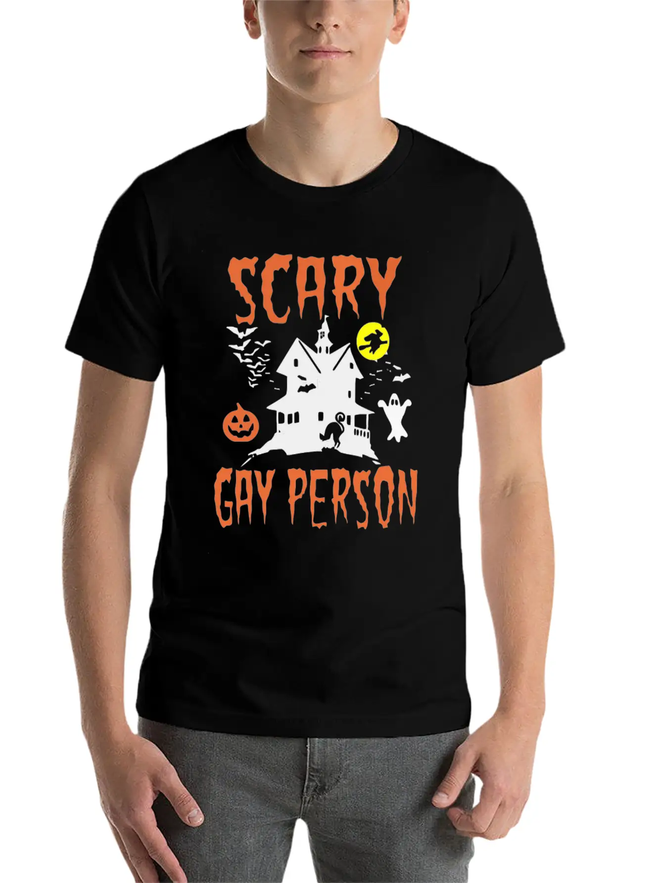 SCARY Gay Person Unisex Short Sleeve Soft Cotton T-Shirt – Casual Everyday Wear