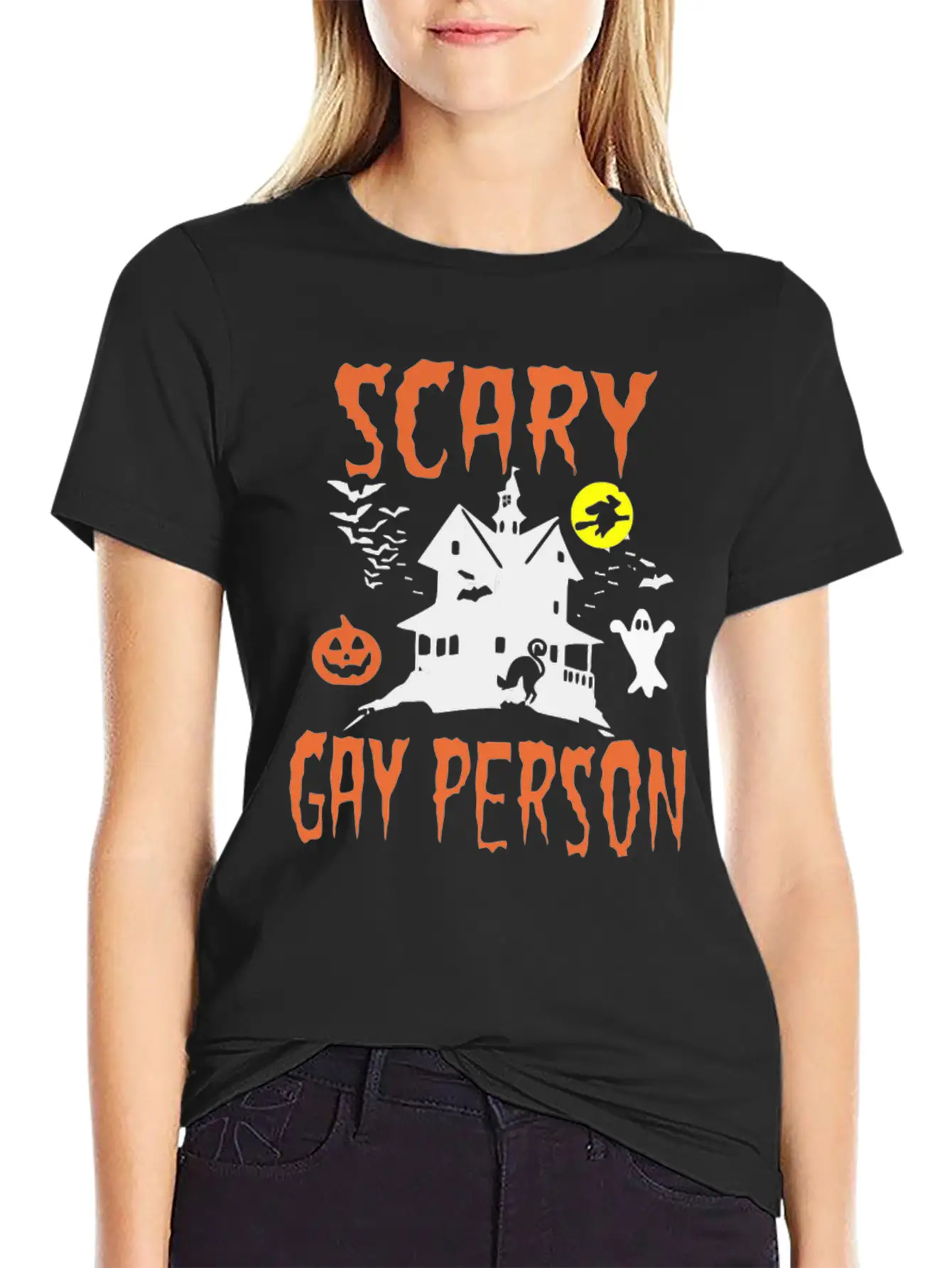 SCARY Gay Person Unisex Short Sleeve Soft Cotton T-Shirt – Casual Everyday Wear