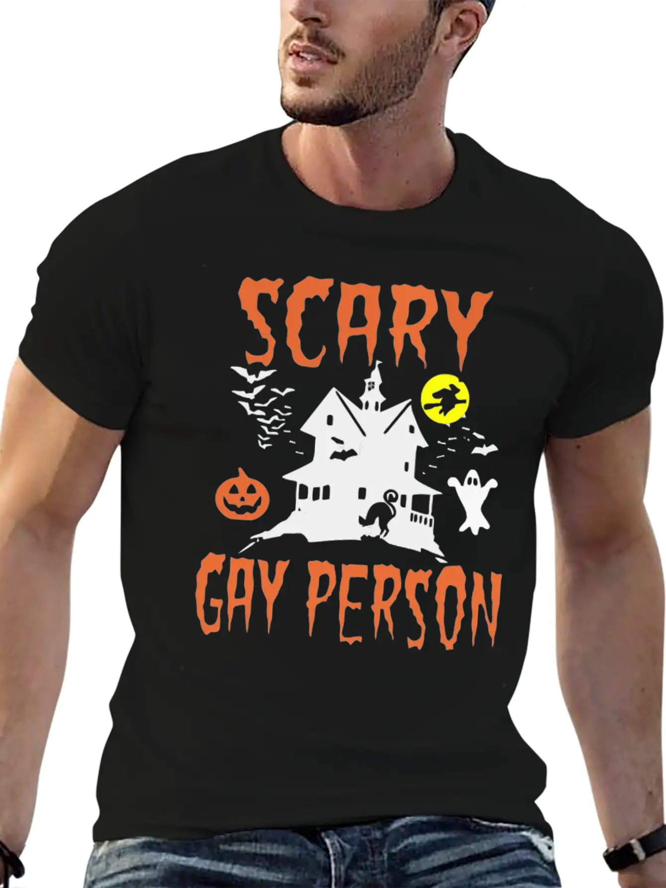 SCARY Gay Person Unisex Short Sleeve Soft Cotton T-Shirt – Casual Everyday Wear
