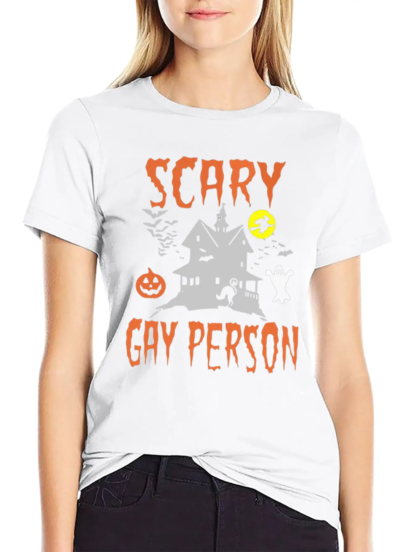 SCARY Gay Person Unisex Short Sleeve Soft Cotton T-Shirt – Casual Everyday Wear