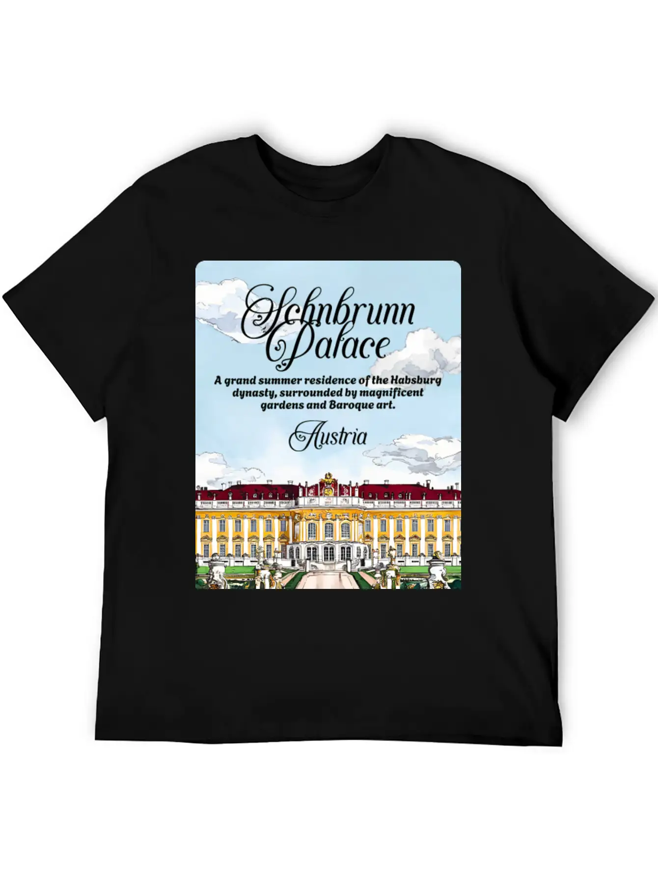 Schönbrunn Habsburg Dynasty Austria V2 Unisex Short Sleeve Soft Cotton T-Shirt – Casual Everyday Wear