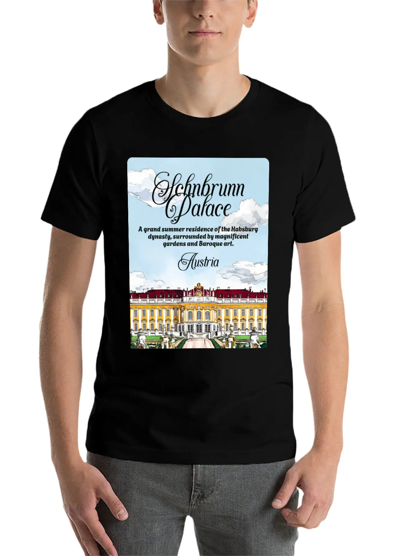 Schönbrunn Habsburg Dynasty Austria V2 Unisex Short Sleeve Soft Cotton T-Shirt – Casual Everyday Wear