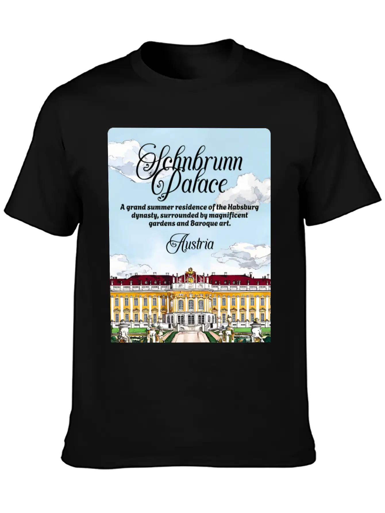 Schönbrunn Habsburg Dynasty Austria V2 Unisex Short Sleeve Soft Cotton T-Shirt – Casual Everyday Wear