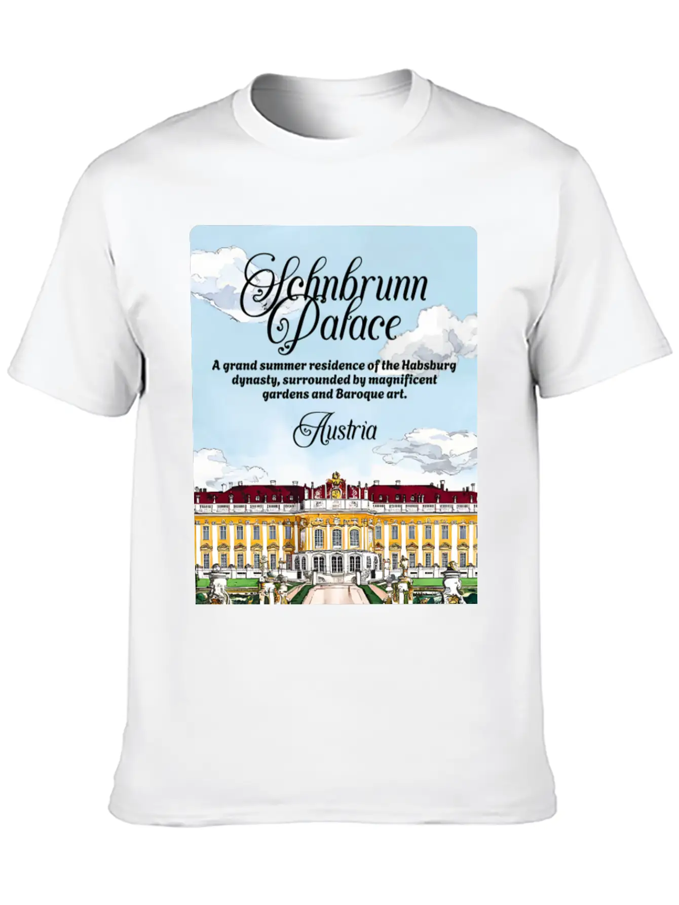 Schönbrunn Habsburg Dynasty Austria V2 Unisex Short Sleeve Soft Cotton T-Shirt – Casual Everyday Wear