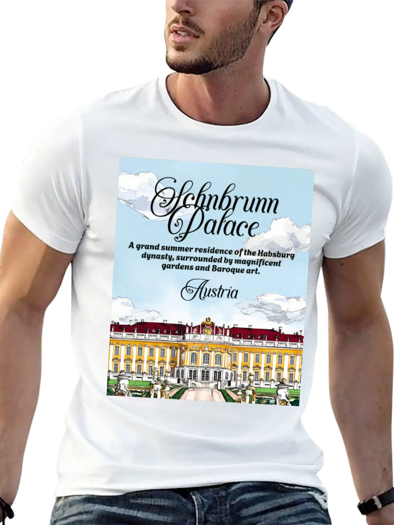 Schönbrunn Habsburg Dynasty Austria V2 Unisex Short Sleeve Soft Cotton T-Shirt – Casual Everyday Wear
