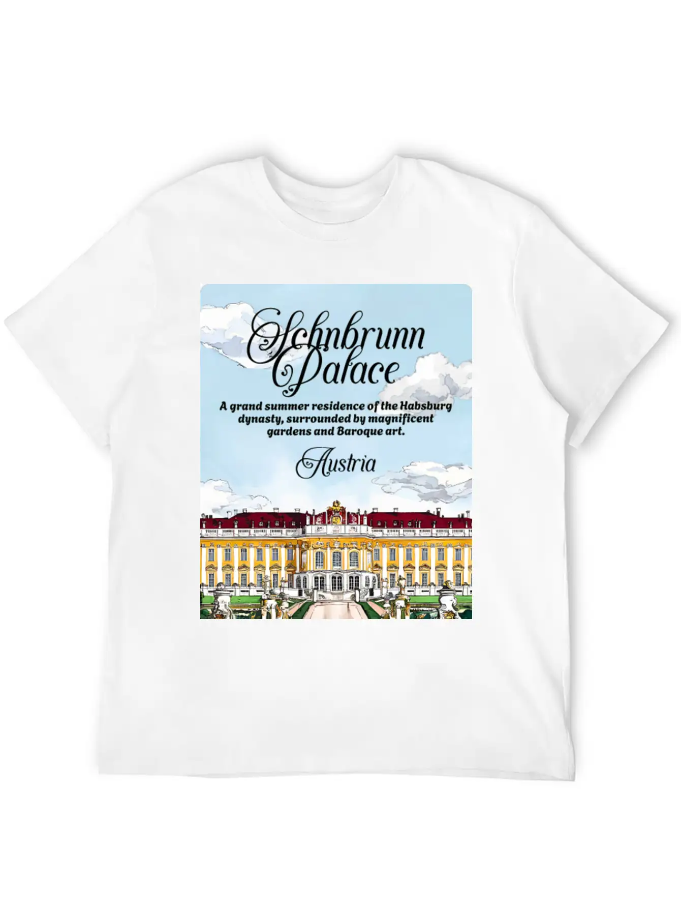 Schönbrunn Habsburg Dynasty Austria V2 Unisex Short Sleeve Soft Cotton T-Shirt – Casual Everyday Wear