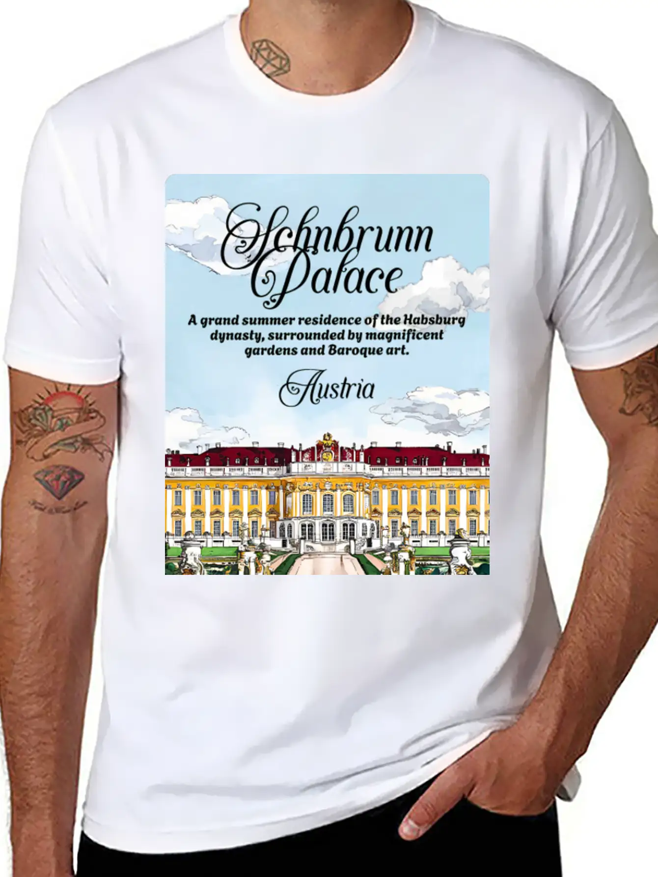 Schönbrunn Habsburg Dynasty Austria V2 Unisex Short Sleeve Soft Cotton T-Shirt – Casual Everyday Wear