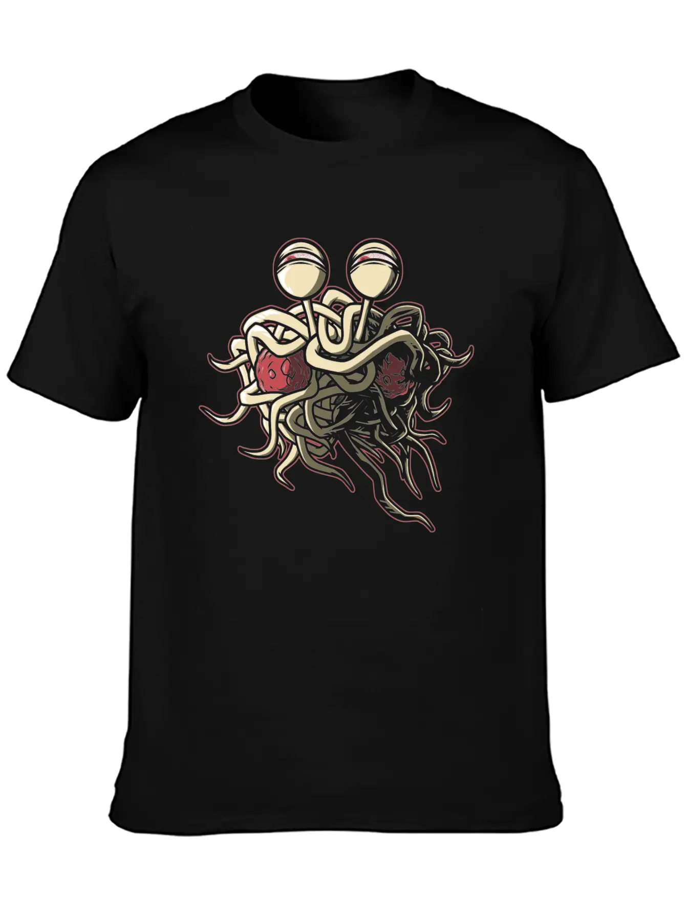 Scheming Flying Spaghetti Monster Unisex Short Sleeve Soft Cotton T-Shirt – Casual Everyday Wear