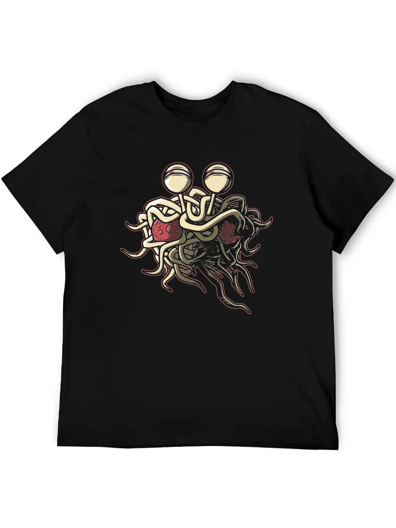 Scheming Flying Spaghetti Monster Unisex Short Sleeve Soft Cotton T-Shirt – Casual Everyday Wear