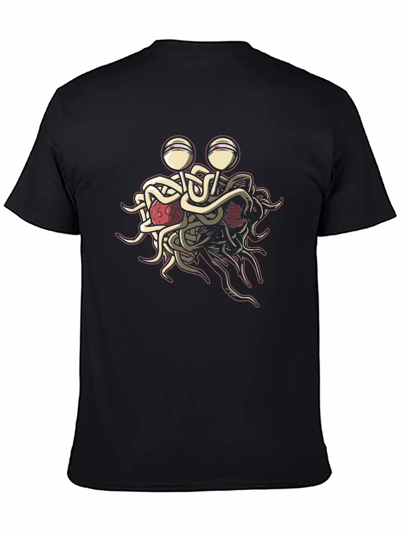 Scheming Flying Spaghetti Monster Unisex Short Sleeve Soft Cotton T-Shirt – Casual Everyday Wear