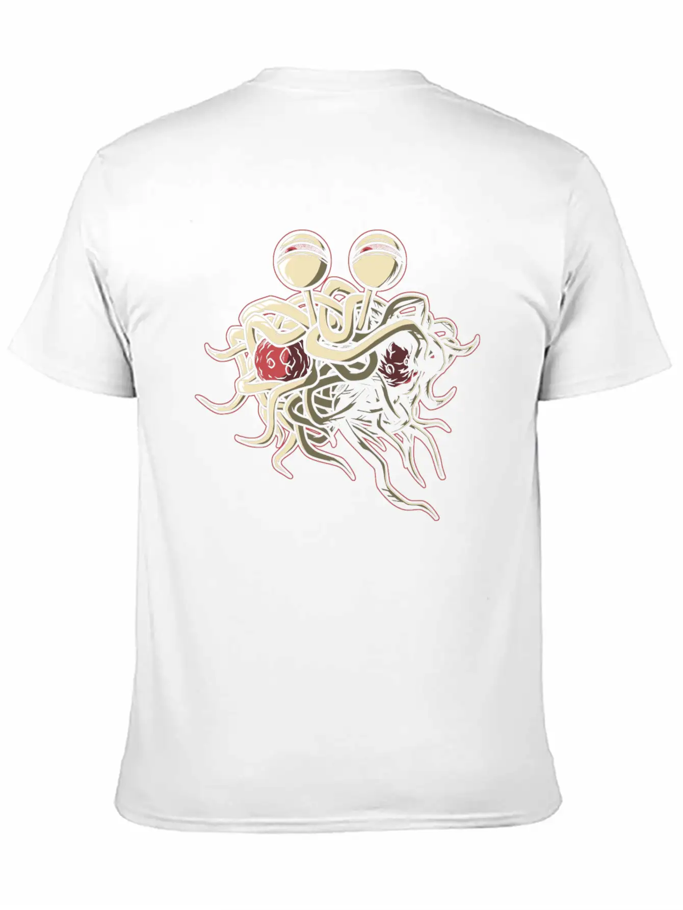 Scheming Flying Spaghetti Monster Unisex Short Sleeve Soft Cotton T-Shirt – Casual Everyday Wear