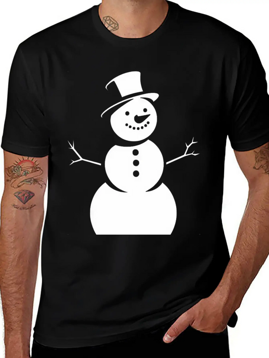 Schneemann, Silhouette, Minimalismus, Winter, Essential Unisex Summer Tee – Soft Cotton Casual Fit