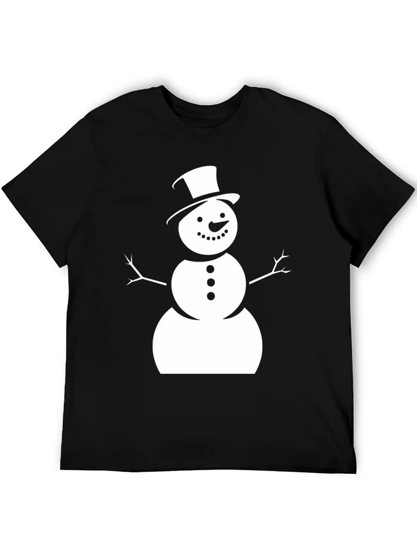 Schneemann, Silhouette, Minimalismus, Winter, Essential Unisex Summer Tee – Soft Cotton Casual Fit